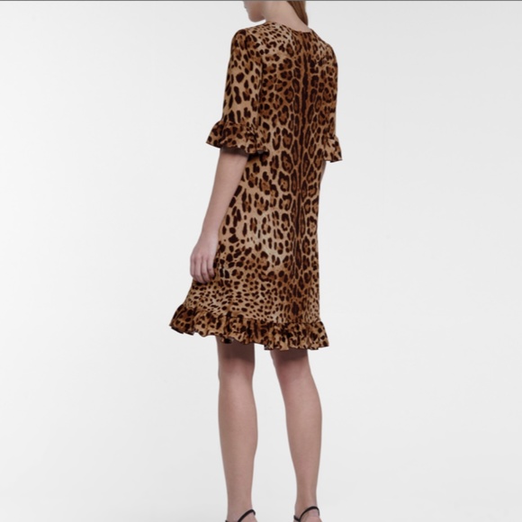 DOLCE&GABBANA Leopard-print cady minidress - Picture 5 of 9